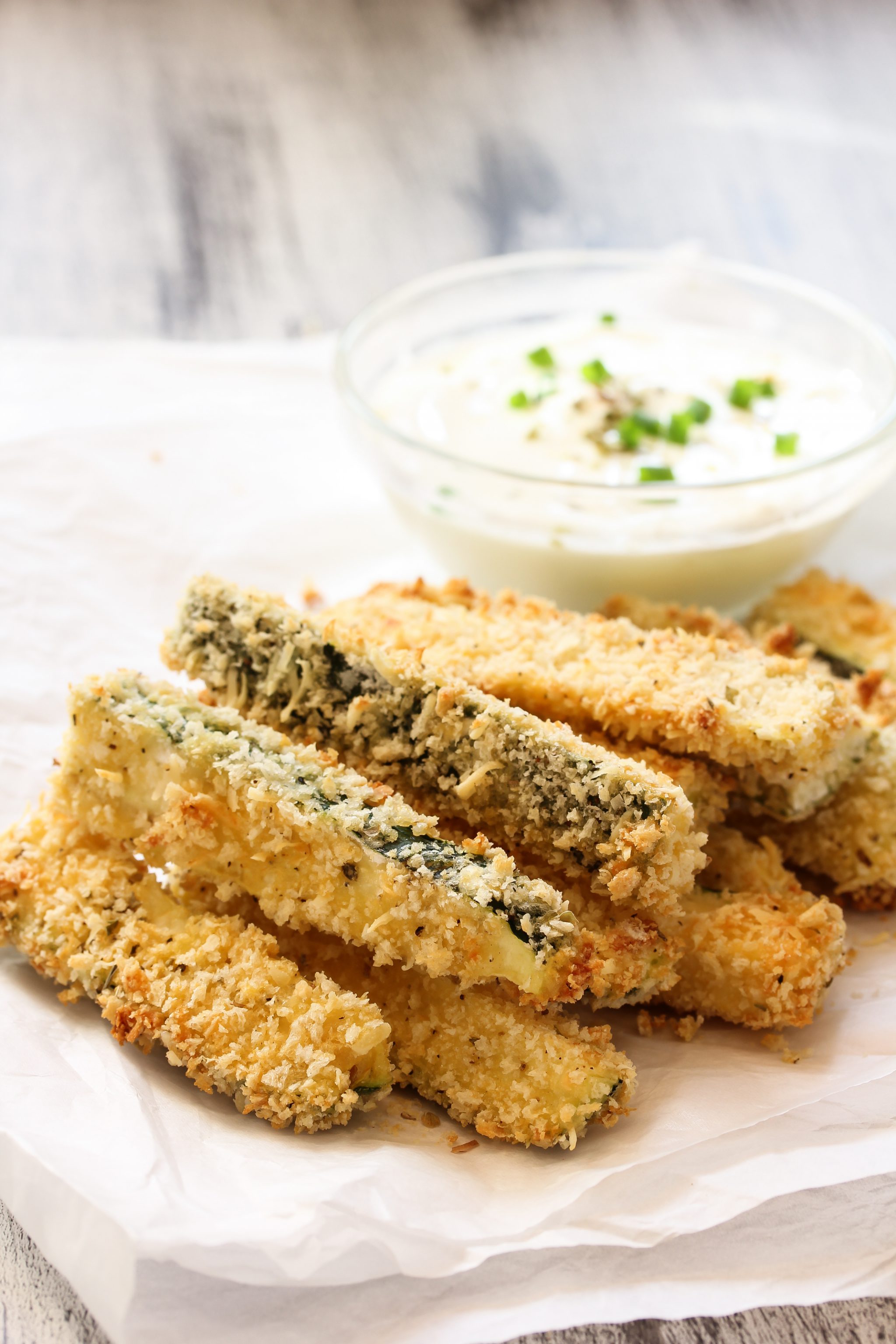 Baked zucchini fries graphic pin