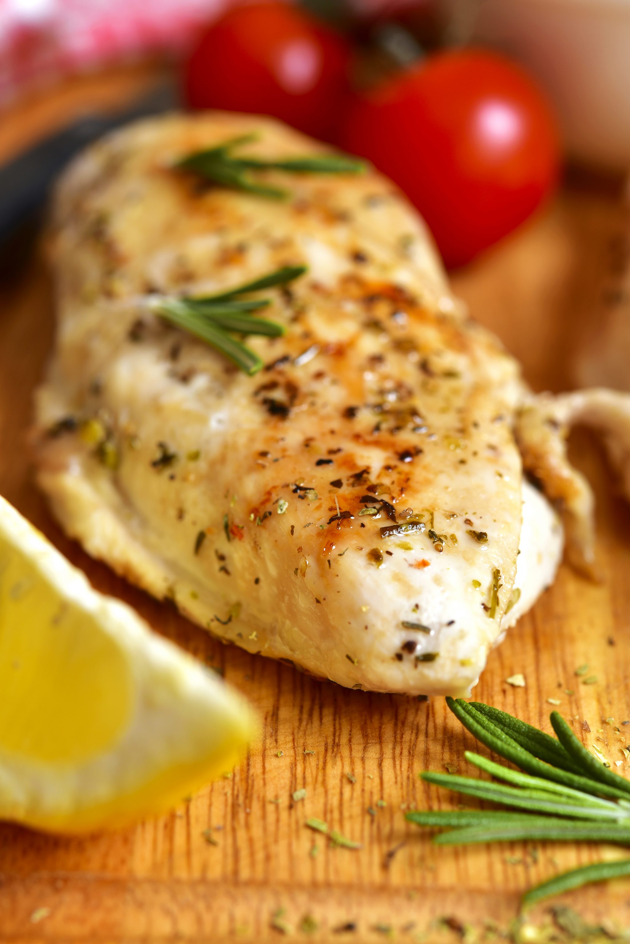 baked chicken with lemon and herbs pin