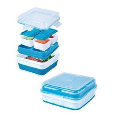 Collapsible Bentox Box Container With Freezer Tray