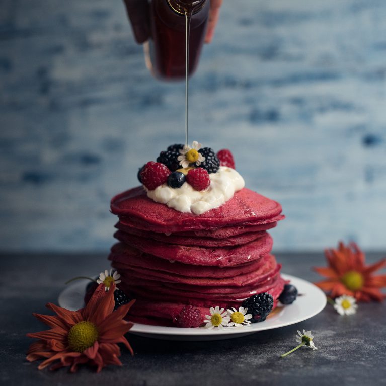 Healthy Red Power Pancakes